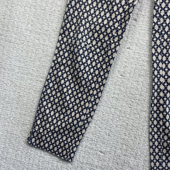 Cartonnier Women's Blue/Off-White Pants Boho Geometric Pattern AOP Size 0 - Picture 3 of 11